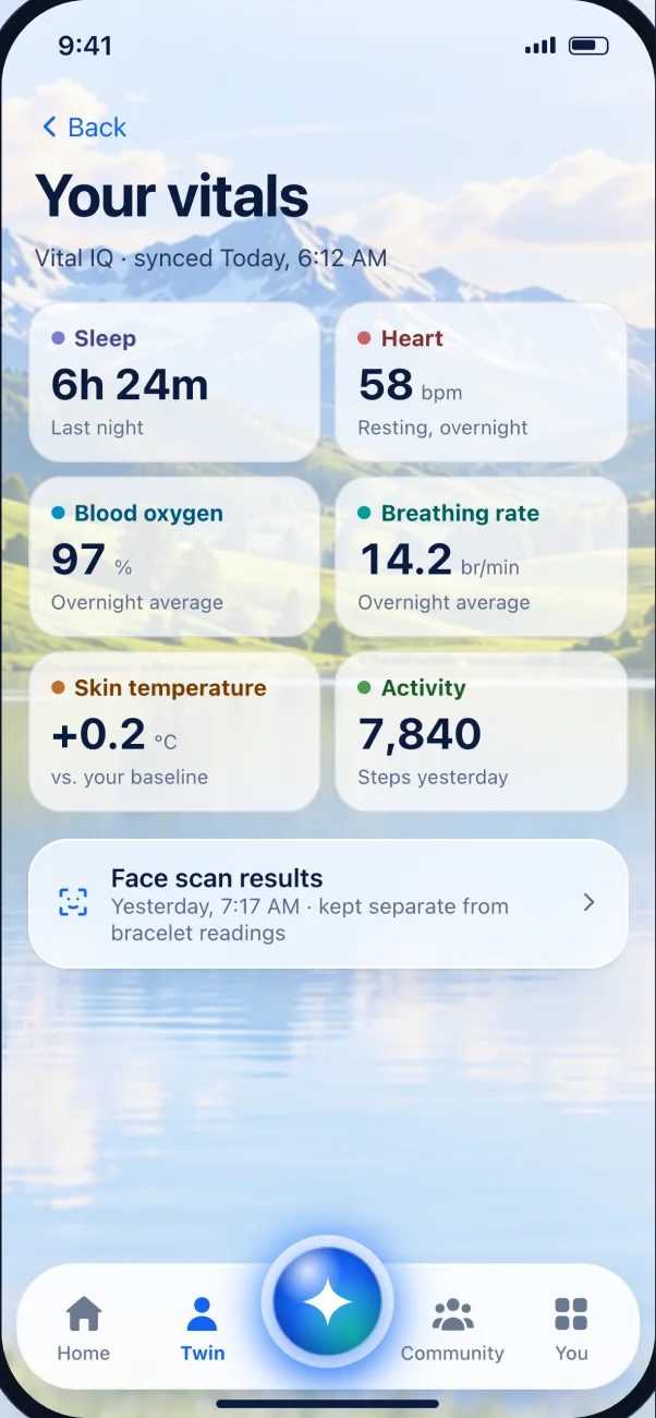 All vitals: sleep, heart, blood oxygen, breathing, temperature, activity